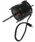 Side view of Fasco - D1126 3.3" Motor 208-230V 1500 RPM Counter Clockwise with attached power cord and visible frame.