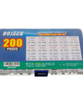 Fast Blow Glass Fuse Assortment Kit, 200 Pcs, Mixed 5x20mm And 6x30mm Fuses, 250V, 1A To 20A Range, in clear plastic box