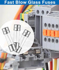 20 Pack Fast Blow Glass Fuses F2AL 250V 2A 5x20mm for electronics and home projects with clear glass construction