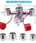 Faucet Mounted Eyewash Station Kit With Emergency Eye Flush, OSHA Approved First Aid, showing faucet attachments and adapters.