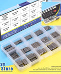 Feather Key Stock Set 140Pcs in 16 Sizes with storage box for drive shafts and machinery DIY projects, CNC lathe milling machines