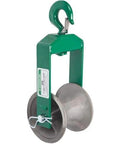Feeding Sheave for 3-1/2-Inch Conduit with 6 in wheel and steel frame, side view