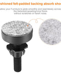 Beefy And Adjustable Furniture Levelers Three Eighths Inch UNC Thread Feet for tables, chairs, cushioned felt for shock absorption