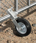 2 Pack Gate Wheel For Metal Swing Gate With 1-5/8 To 2 Inch Frames, Heavy Duty Fence Gate Wheel installed on chain link gate