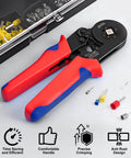 Ferrules Crimping Tool Kit With 1700 PCS Assorted Wire Ferrules Self Adjusting Ratchet Crimper For AWG 23-7 0.25-10mm2
