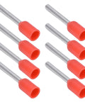 Heavy Duty Insulated Ferrule Terminals Set In Copper With PVC Insulation, 0.75mm2 AWG 20, 1000 Pieces, Great For Electrical And Electronic Projects, Wiring Harnesses, Automation, And DIY Pros And Hobbyists - close-up view, red PVC insulation