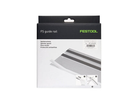 Festool 197in Clear Replacement Splinterguard for FS-SP 5000 rails in packaging showing product details and guide rail.