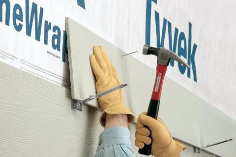 Fiber Cement Siding Overlap Gauges Set Of 2 In Tempered Spring Steel For One Person Install With 5/16 Inch Siding Grip And 1-1/4 Inch Overlap Accuracy To Simplify Durable Siding Installation in use