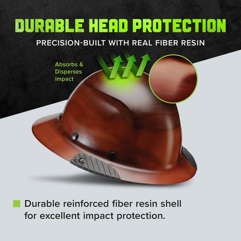 Dax Fiber Resin Full Brim Safety Helmet With 6 Point Suspension And Comfort Dome showcasing fiber resin durability.
