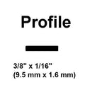 Profile view of Flat Ribbon Plastic Welding Rod Black 30 Ft for ultra strong repairs on any plastic, dimensions 3/8" x 1/16"