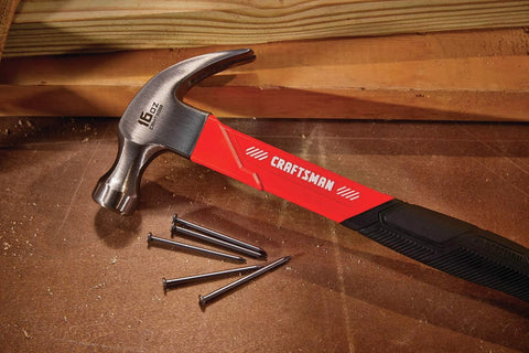 Durable 16 oz fiberglass hammer with a reinforced overstrike zone delivers reliable nail driving and easy nail removal.