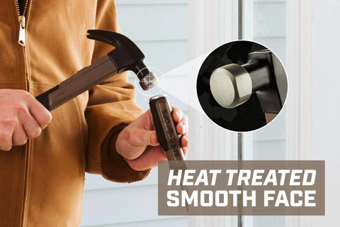 Fiberglass 20 Oz Hammer With Smooth Face And Curved Claw, Shock Absorbing MOA Grip, Non Conductive Handle for Electricians