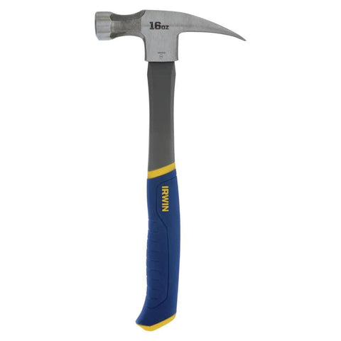 Fiberglass Claw Hammer 16 Oz General Purpose With Forged Steel Head ProTouch Grip Smooth Face For Framing Carpentry And DIY Repairs Durable Tool For Construction Projects And Home Improvement Tasks