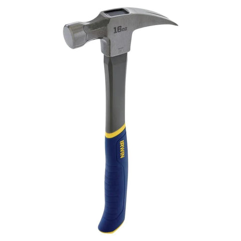 Fiberglass Claw Hammer 16 Oz General Purpose With Forged Steel Head ProTouch Grip Smooth Face For Framing Carpentry And DIY Repairs Durable Tool For Construction Projects And Home Improvement Tasks