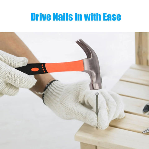 Two Piece Hammer Set With An 8 Oz Mini Stubby Claw Hammer And A 16 Oz Fiberglass General Purpose Claw Hammer Soft Non Slip Handle