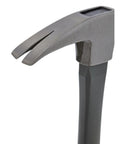 Fiberglass Claw Hammer 16 Oz General Purpose With Forged Steel Head ProTouch Grip Smooth Face For Framing Carpentry And DIY Repairs Durable Tool For Construction Projects And Home Improvement Tasks close-up of claw head