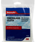 Front view of Bondo Fiberglass Cloth packaging, designed for repairs, compatible with the All-In-One Fiberglass Repair Kit With Resin, Hardener, Cloth, And Tools For Automotive, Marine, And Home DIY Repairs - 0.45 Pint Waterproof Quick Fix Solution.