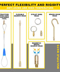 Fifty Foot Fiberglass Fish Tape Running Wire Cable Rods Coaxial Electrical Connectable Wire Fishing Rods with brass connectors