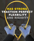 Hands bending Fifty Foot Fiberglass Fish Tape Running Wire Cable Rods for traction and flexibility.