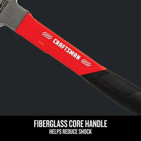 Fiberglass Hammer 20 Ounce With Overstrike Guard And Secure Comfort Grip For Construction And Remodeling Projects Ideal For Driving Nails Durable Head With Impact Absorbing Fiberglass Handle Reduces Vibration For Pro Contractors And DIY Enthusiasts