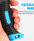 Close-up of ergonomic anti-slip grip on 8oz Claw Hammer For Camping DIY Projects Ergonomic Anti Slip Grip Compact Nail Hammer With High Carbon Steel Head For Easy Nail Driving And Removal Ideal For Woodworking Home Repairs Indoor Outdoor Use And Crafting, focusing on fiberglass handle.