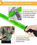 Heavy-Duty Fiberglass Insulated Rescue Pole For High Voltage Safety, Lightweight FRP Pull Stick with PVC handle and dimensions shown