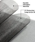 Fiberglass Window Screen And Door Replacement Mesh 48 X 118 Inches, showcasing durable fiberglass material with UV protection.
