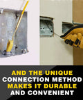 Fifty Foot Fiberglass Fish Tape Running Wire Cable Rods Coaxial Electrical in use through wall with brass connector