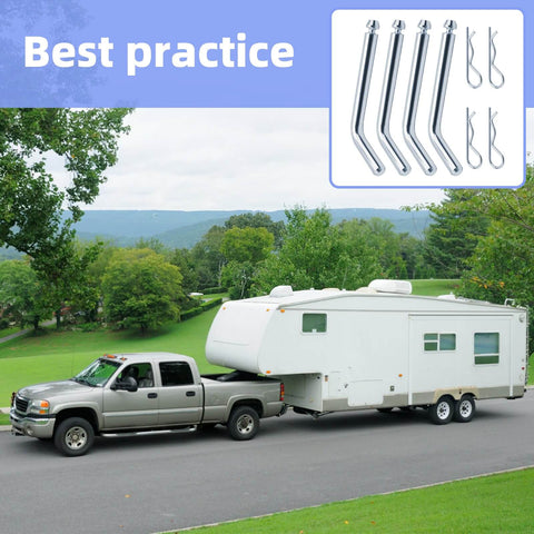 Replacement Pins And Clips For Fifth Wheel Hitches And Goosenecks With Fifth Wheel Rails Half Inch Size Universal Fit
