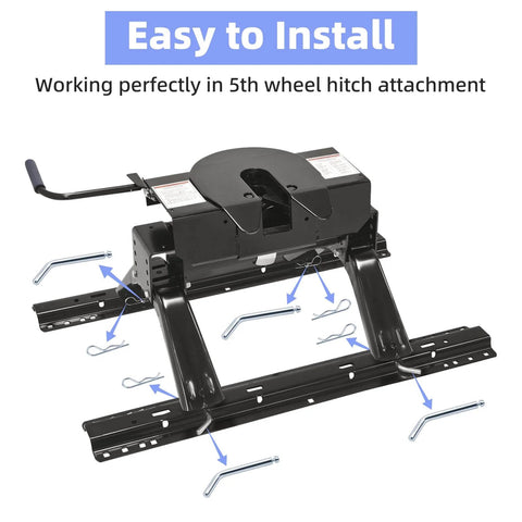 Replacement Pins and Clips for Fifth Wheel Hitches and Goosenecks with Fifth Wheel Rails Half Inch Size and Universal Fit