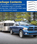 Truck towing trailer using Fifth Wheel Rail Pin Kit For Reese 16K And 22K Hitches, Fits 6000-6032 Series, 50415-50536, 30031-30047