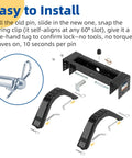 Fifth Wheel Rail Pin Kit For Reese 16K And 22K Hitches, Fits 6000-6032 Series, 50415-50536, 30031-30047, easy installation guide