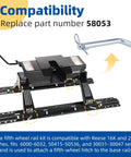 Fifth Wheel Rail Pin Kit For Reese 16K And 22K Hitches, Fits 6000-6032 Series, 50415-50536, 30031-30047, 4 pins and clips visible