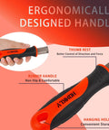 Close-up of ergonomic handle on Three Piece 8 Inch Professional File Set with High Carbon Steel Files for Metal, Wood, and Plastic.