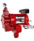 Fill-Rite FR310VN 115V/230V 35 GPM Fuel Transfer Pump, red cast-iron body, side view.
