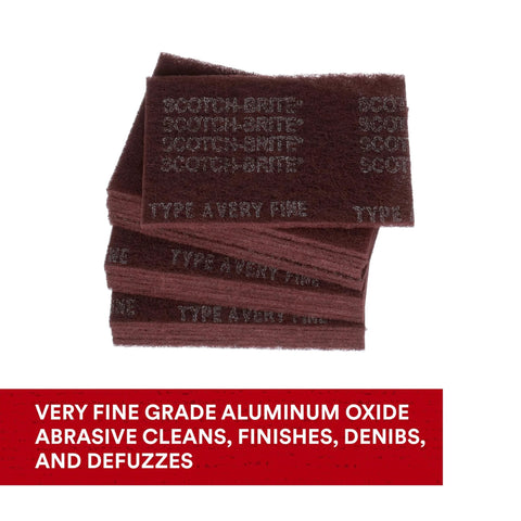 Stack of General Purpose Very Fine Aluminum Oxide Hand Pad For Scuffing And Cleaning 6x9 in brown color