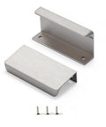 Finger Pull Cabinet Knob Aluminum Brushed Nickel 3.15 Inch Long Low Profile Drawer Pulls with screws for Kitchen and Bathroom Cabinets