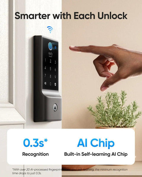 Fingerprint Keyless Entry Front Door Lock With Built In Wi Fi App Remote Control And Physical Key Backup Model C220 side view
