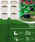 Finish Mower Spacer Kit Replaces 502120 84612 84613, 6 chrome-plated C1015 steel spacers, diagram showing installation and fit for mowers.