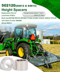 Finish Mower Spacer Kit Replaces 502120 84612 84613 shown with tractor and mower, C1015 steel, chrome plated, heavy duty construction