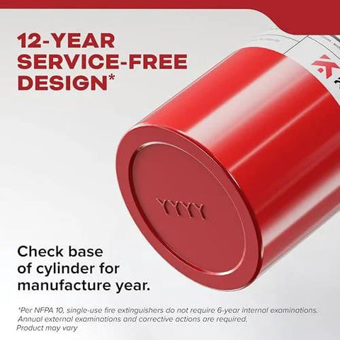 Base of Multi Purpose Fire Extinguisher 1A10BC For Home Office Dorm And Residential Use All Metal Construction Compact And Lightweight Fire Protection