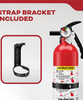 Multi Purpose Fire Extinguisher 1A10BC For Home Office Dorm And Residential Use All Metal Construction Compact with strap bracket