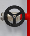 Directional Wheel Indoor Fire Hydrant Handwheel 4.72 Inch Valve Handle Replacement installed on red fire hydrant pipe