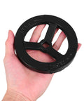 Directional Wheel Indoor Fire Hydrant Handwheel 4.72 Inch Valve Handle Replacement in hand, showing durable construction and size.