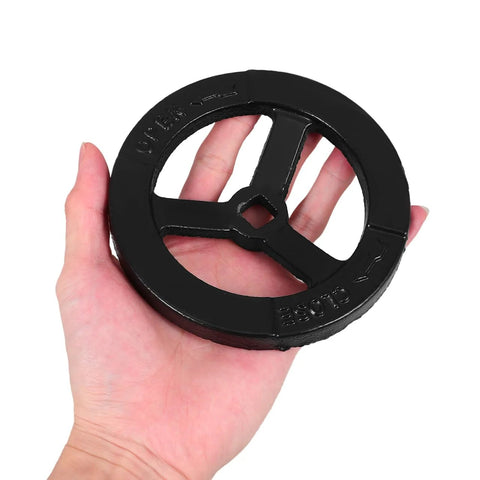 Directional Wheel Indoor Fire Hydrant Handwheel 4.72 Inch Valve Handle Replacement in hand, showing durable construction and size.