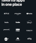 App logos for Netflix, Prime Video, YouTube, Hulu, Tubi on Fire TV Stick 4K Select Streaming Device with HDR10 Plus and AI Powered Search.