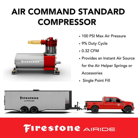 Firestone Air Command Standard Compressor for Air Helper Springs with truck and trailer
