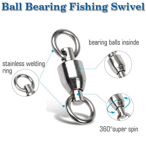 Heavy Duty Ball Bearing Swivel Connector Set For Saltwater And Freshwater Fishing 25 Pieces 31 Lb Rating Stainless Steel
