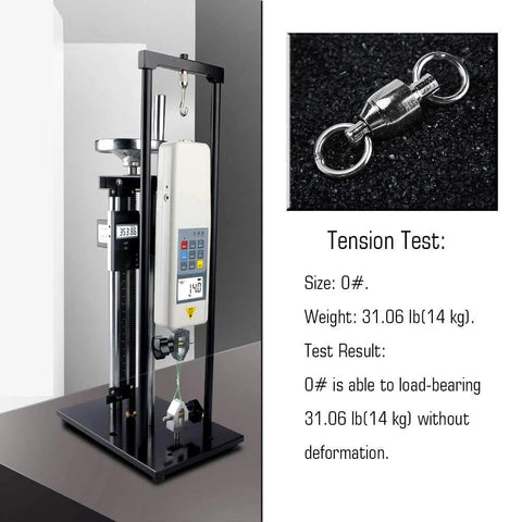 Tension test of Heavy Duty Ball Bearing Swivel Connector Set For Saltwater And Freshwater Fishing 25 Pieces 31 Lb Rating