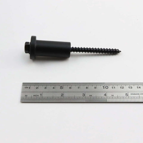 Five Pack 2 Inch Sliding Barn Door Spacers For Wall Installation With Lag Bolts, Carbon Steel Hardware, shown with ruler